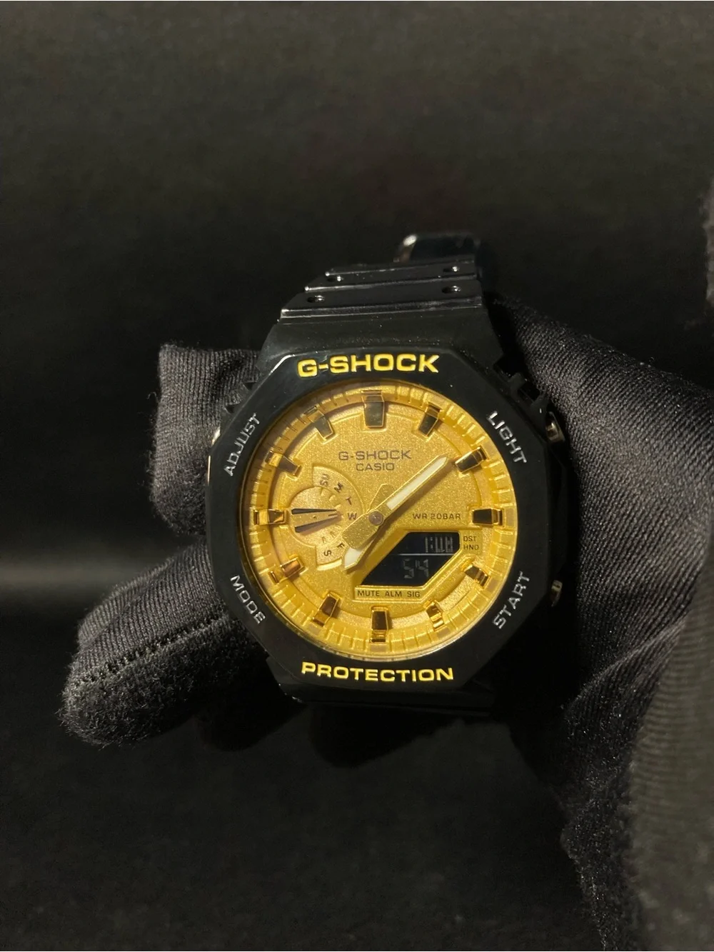 Gold and Black G Shock Ga2100